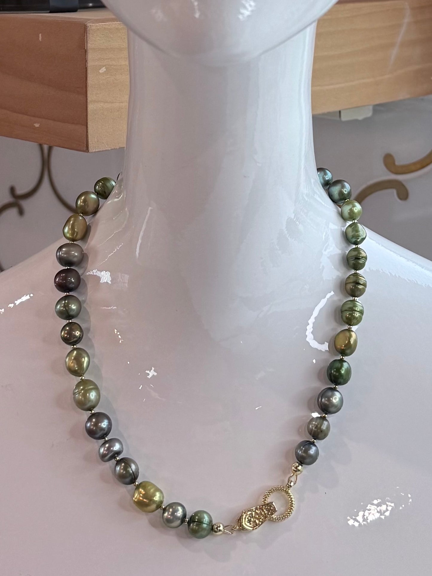 the Golden Hour Baroque Pearl Necklace