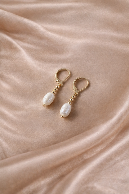 the Amelia Fresh Water Pearl Earrings