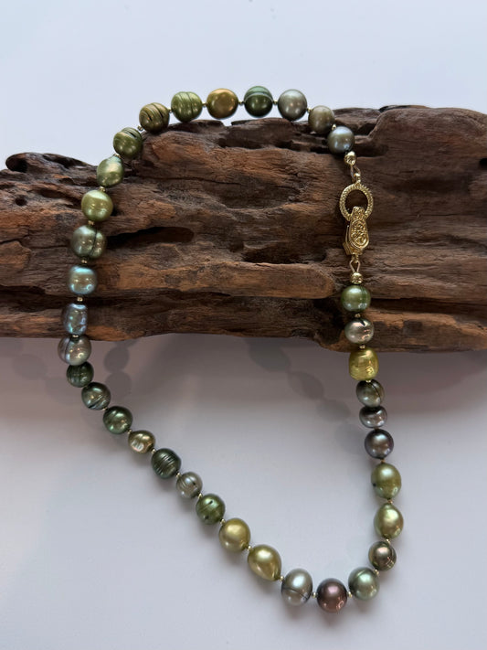 the Golden Hour Baroque Pearl Necklace
