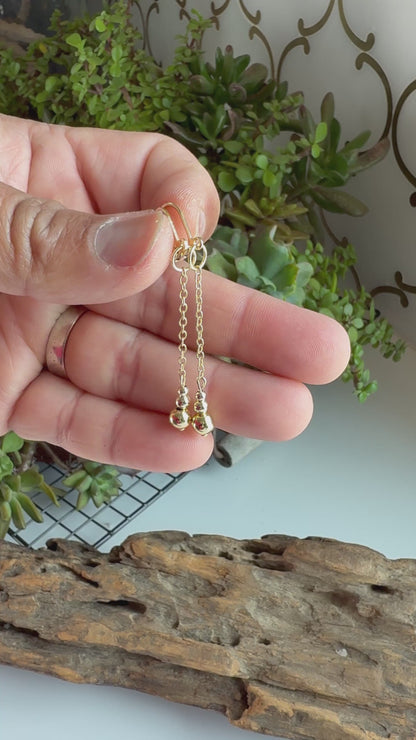 the Gold Sphere Drop Earrings